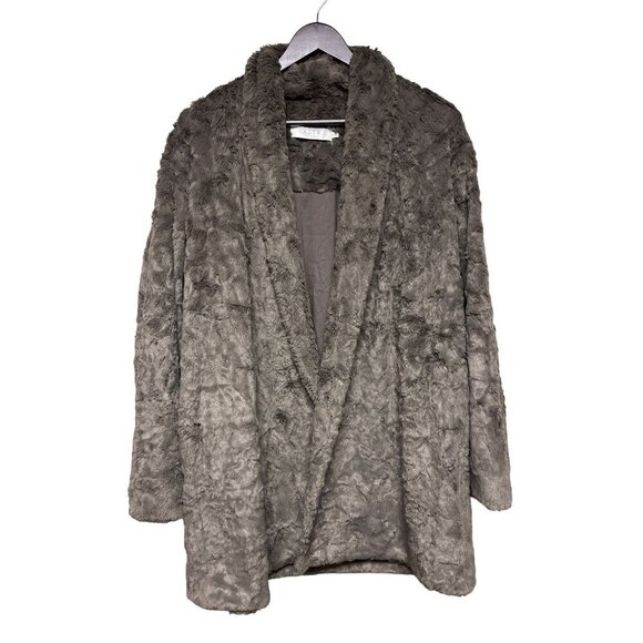 ASTR the Label Women's Skylar Faux Fur Open Front Jacket Medium Brown Revolve - Picture 2 of 9